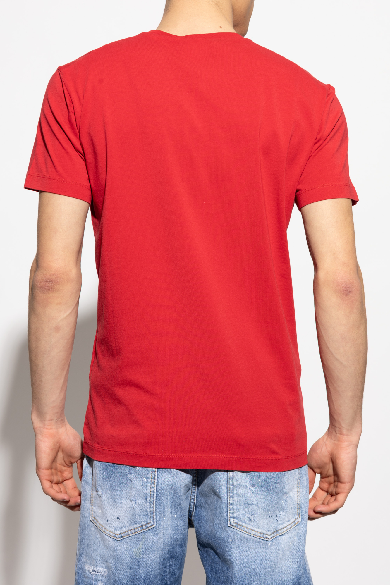 Red T-shirt with logo and velvety finish Dsquared2 - Vitkac